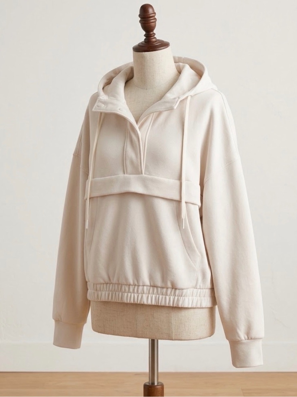 Yogalicious Scuba Venice Half-Zip Hoodie Oversized Cozy Athleisure Clean Girl L